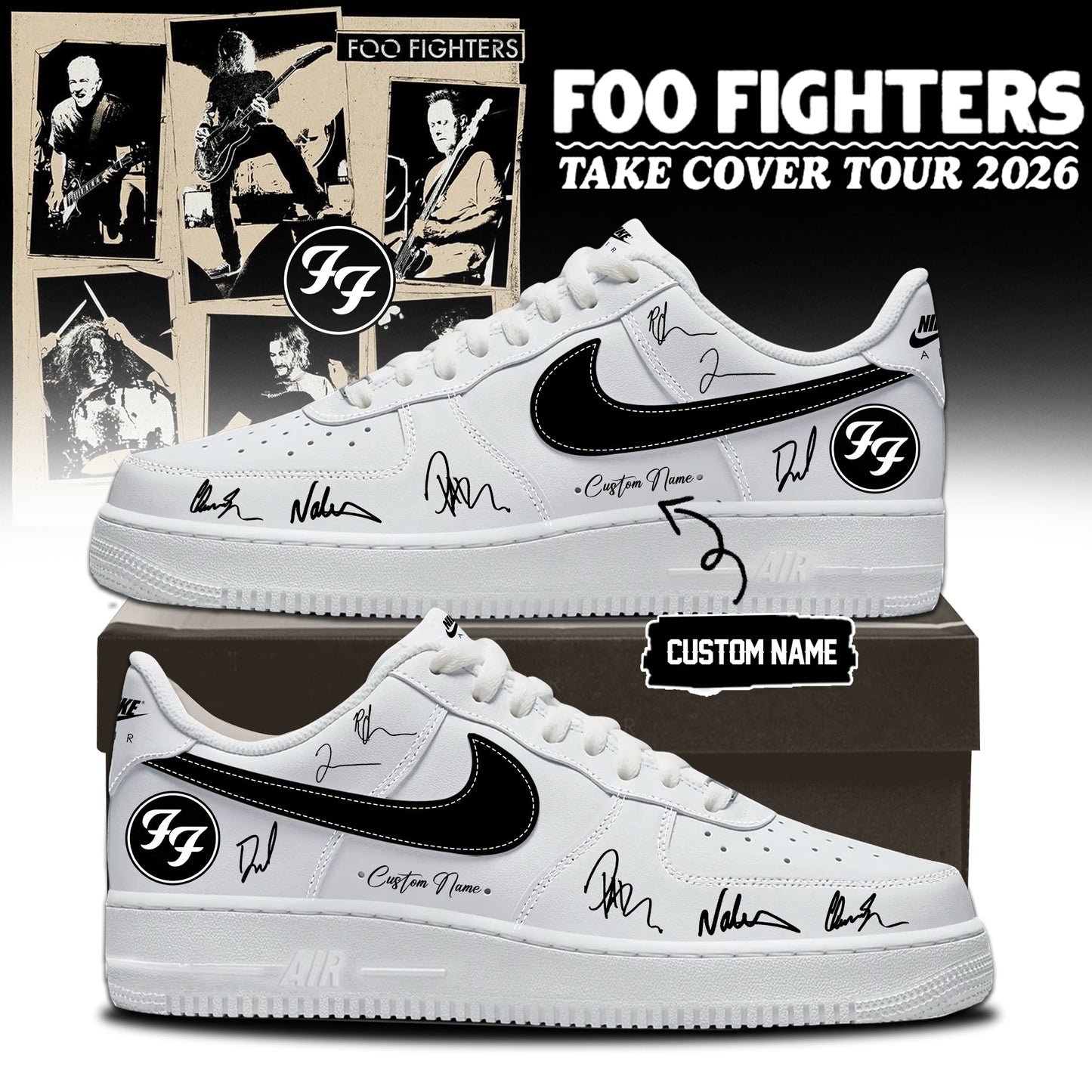 Foo Fighters ”Take Cover Tour 2026” Limited Edition Signature – AF1 Shoes