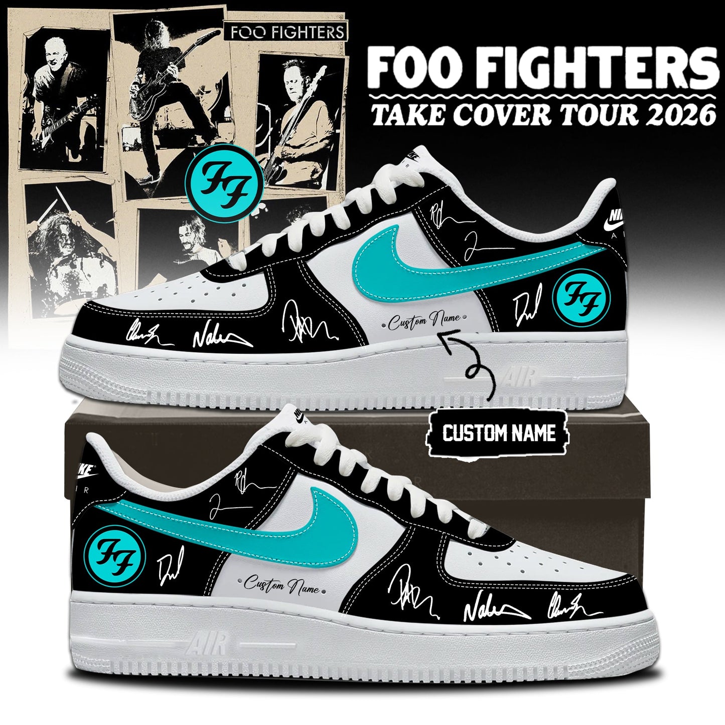 Foo Fighters ”Take Cover Tour 2026” Limited Edition Signature – AF1 Shoes