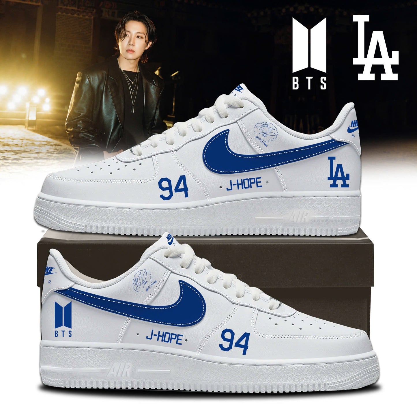Los Angeles Dodgers x BTS 94 J-HOPE World Tour 2026 Limited Edition AF1 Sneakers