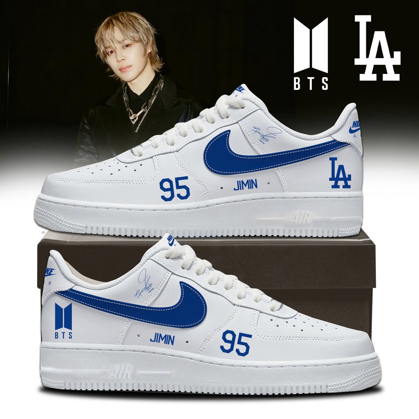 Los Angeles Dodgers x BTS 95 JMIN World Tour 2026 Limited Edition AF1 Sneakers