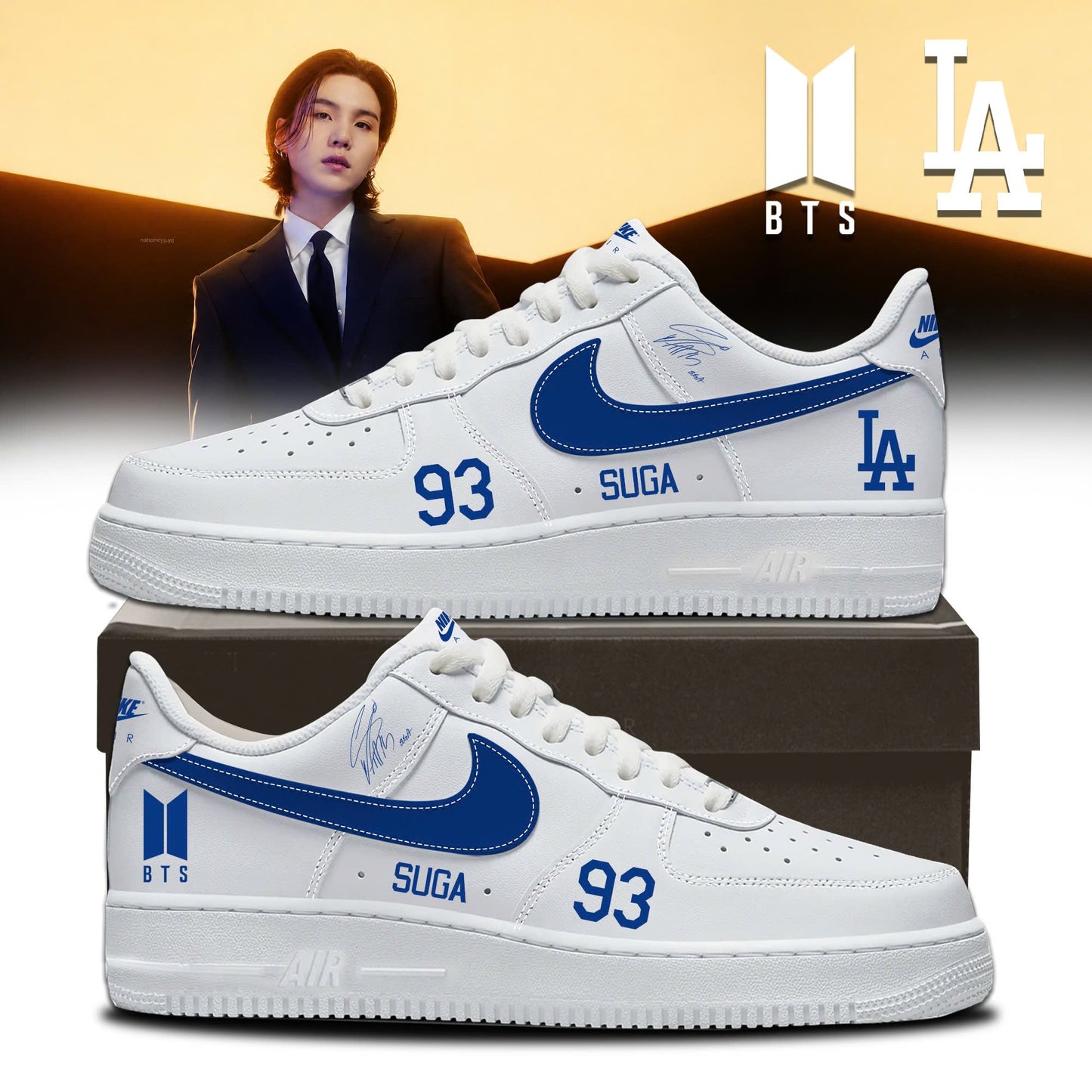 Los Angeles Dodgers x BTS 93 SUGA World Tour 2026 Limited Edition AF1 Sneakers