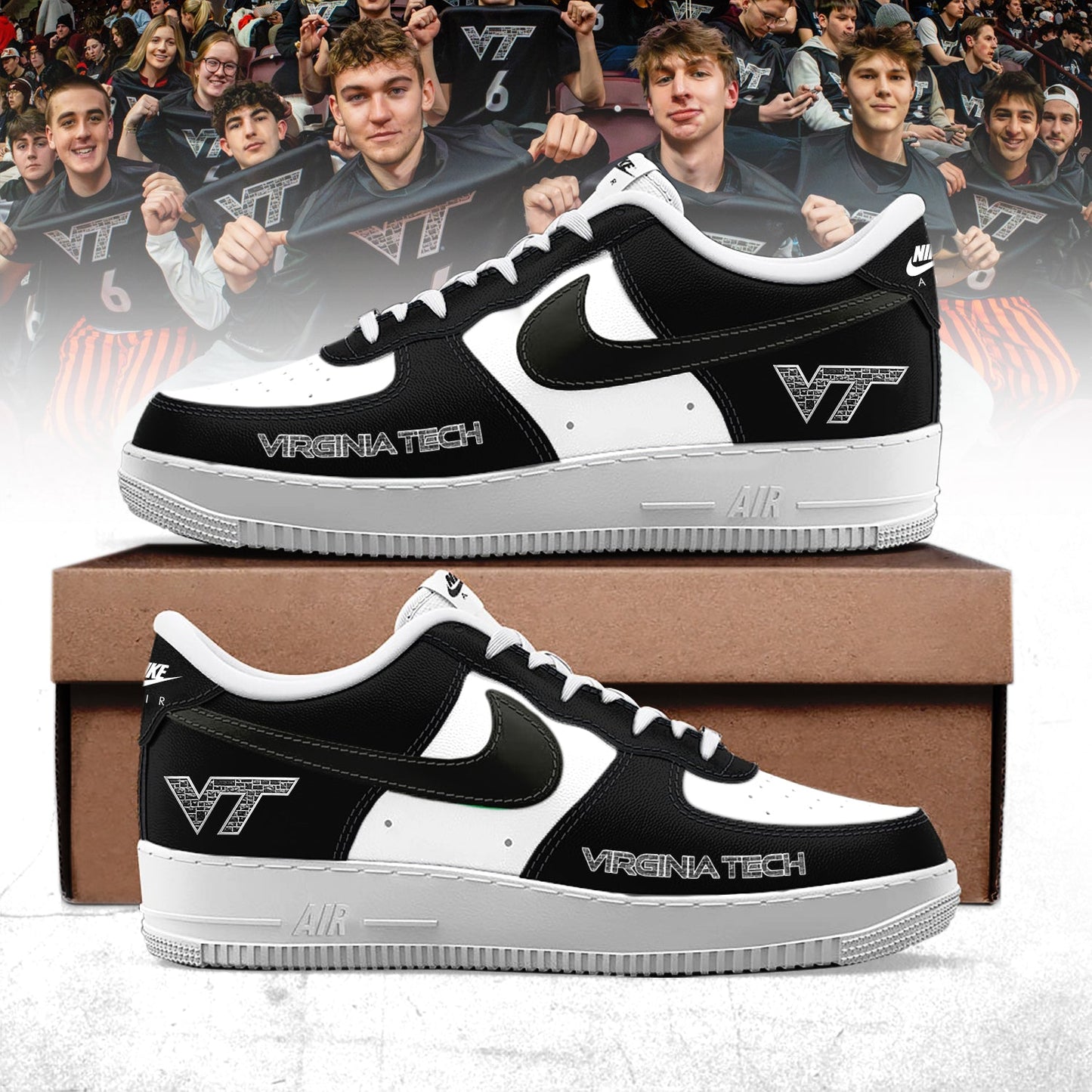 Virginia Tech Hokies Black Out Limited Edition AF1 Sneaker