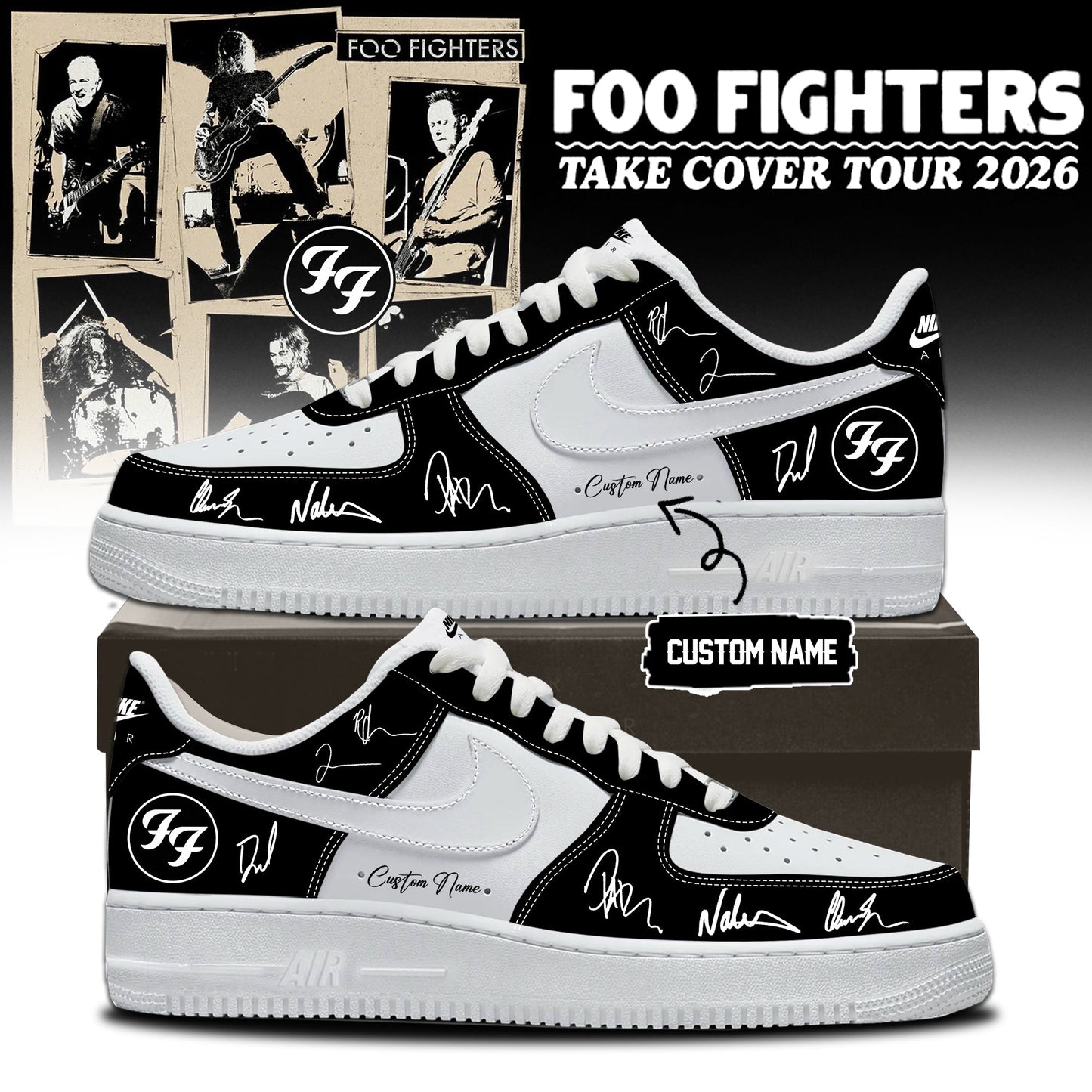 Foo Fighters ”Take Cover Tour 2026” Limited Edition Signature – AF1 Shoes