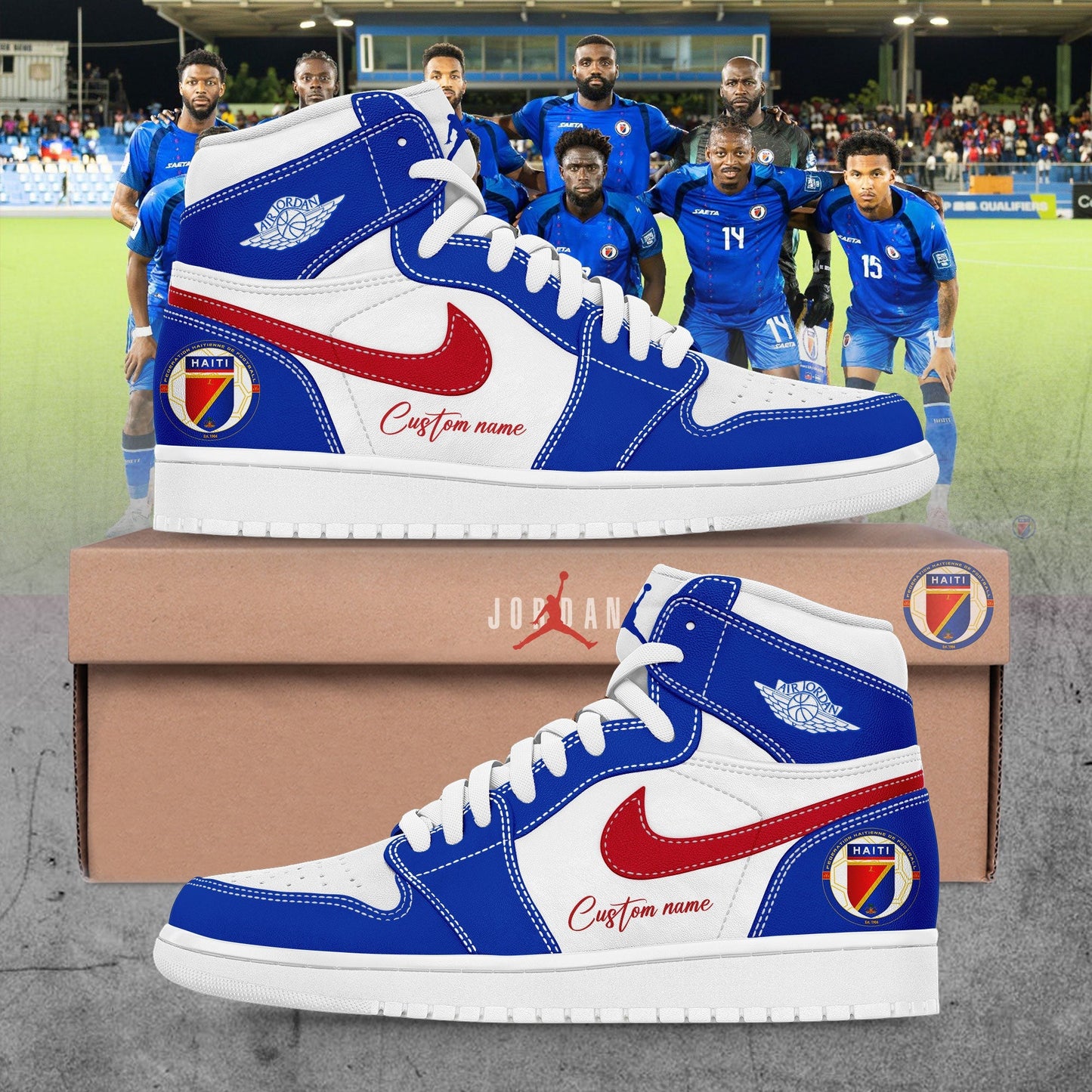 Haïtienne De Football 2026 World Cup Collection Custom Name Shoes Hight JD