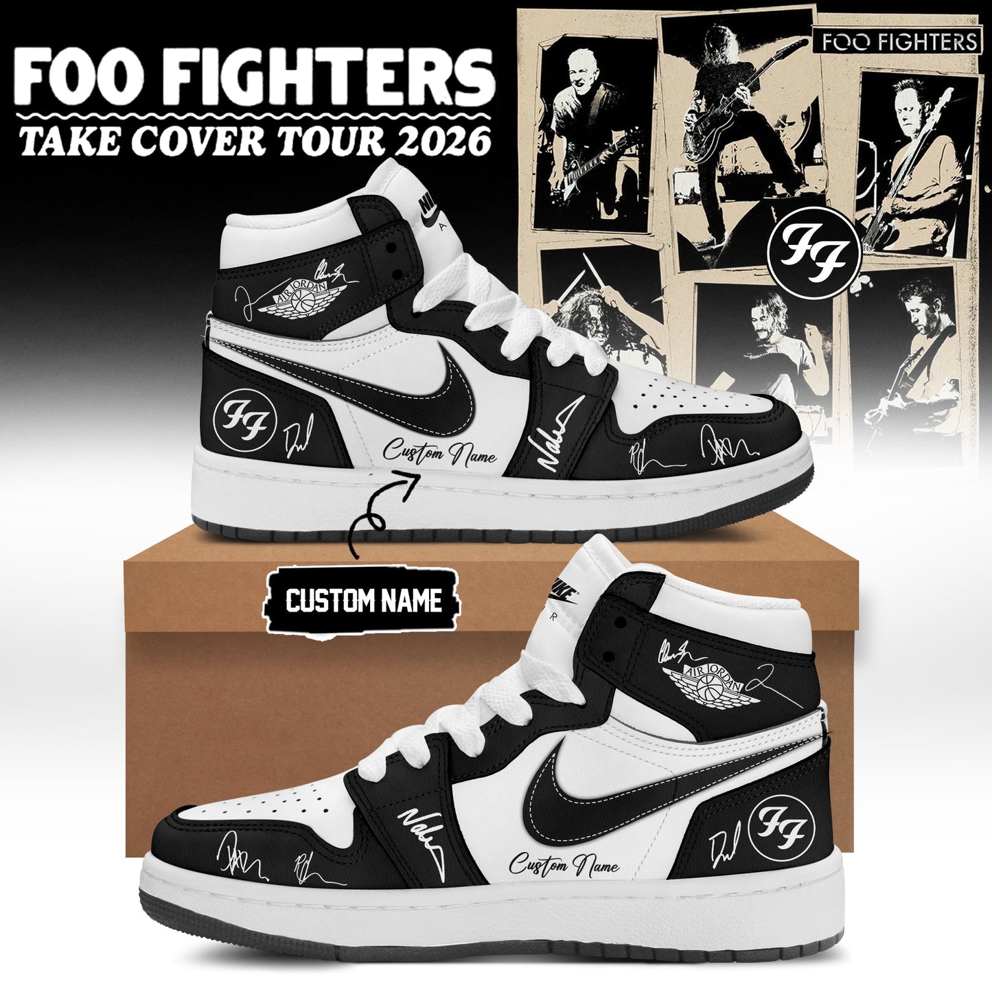 Foo Fighters ”Take Cover Tour 2026” Limited Edition Signature JD Shoes