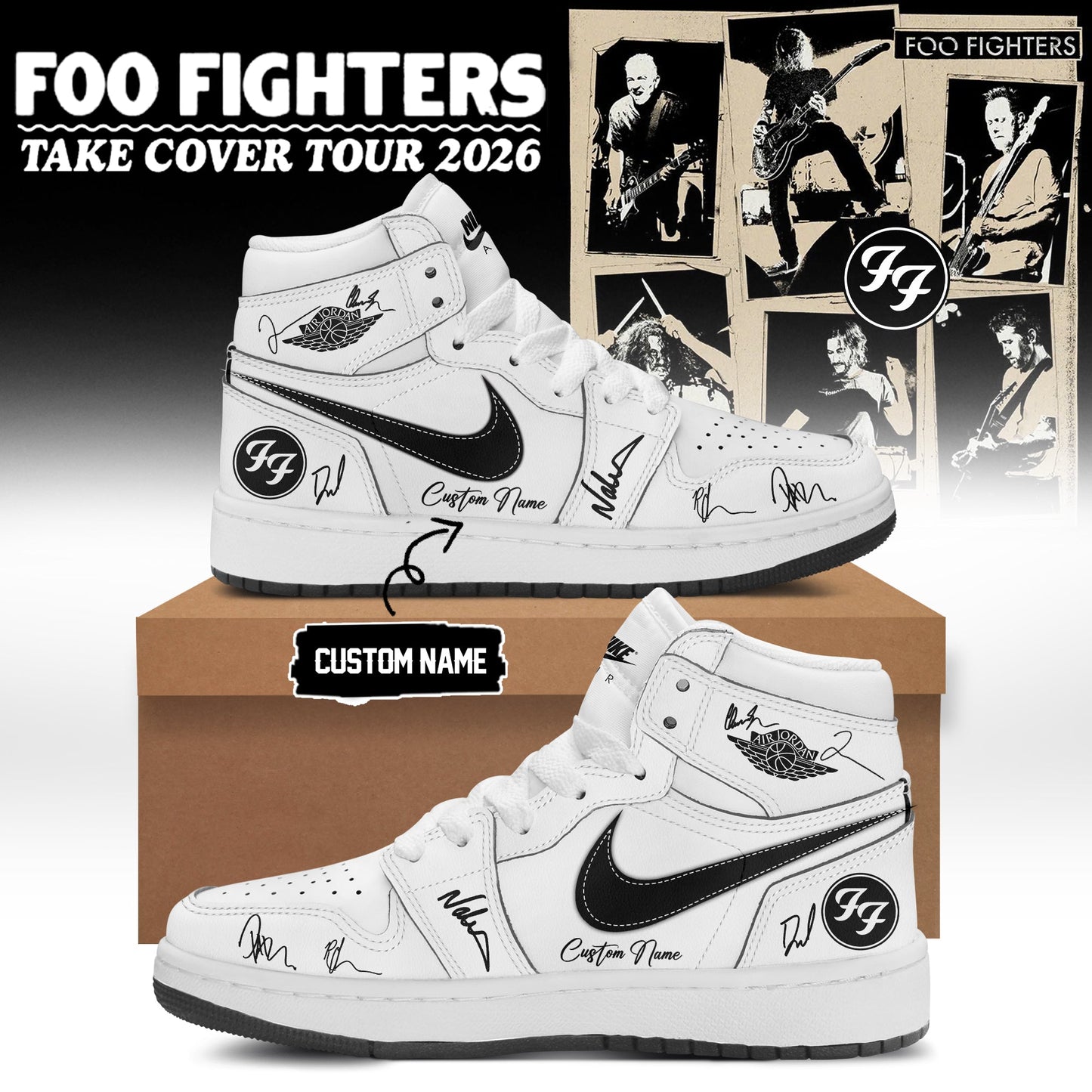 Foo Fighters ”Take Cover Tour 2026” Limited Edition Signature JD Shoes