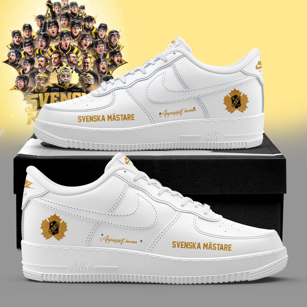 Skellefteå AIK Hockey VI ÄR SVENSKA MÄSTARE 2026 Custom Name Shoes White