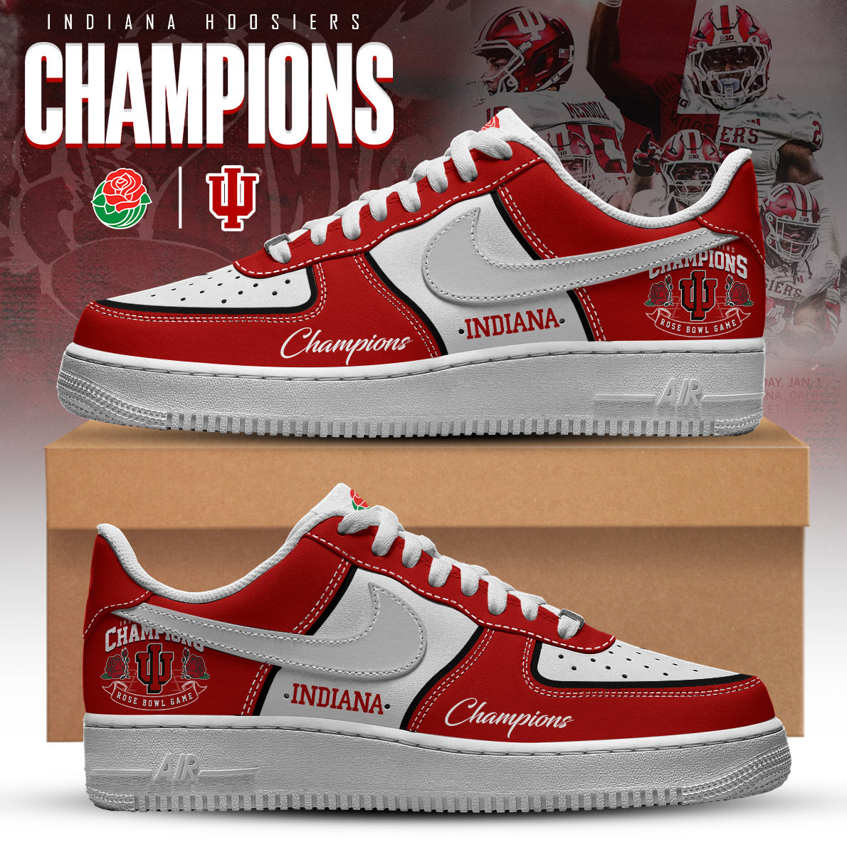 Indiana Hoosiers Rose Bowl Champions AF1 Sneaker