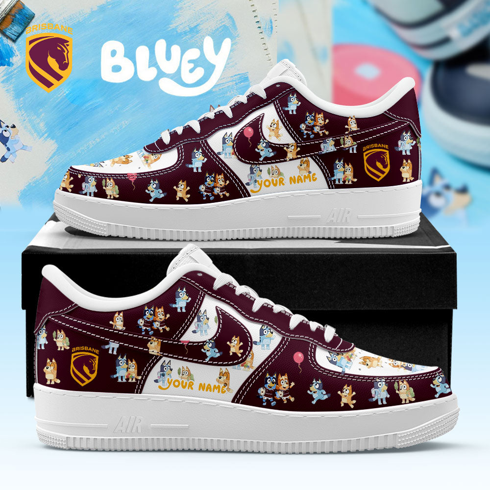 Brisbane Broncos Bluey and Bingo Collection 2026 Custom Name Red Shoes