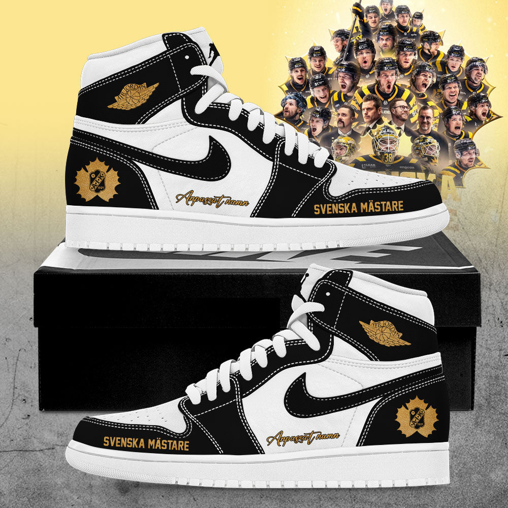 Skellefteå AIK Hockey VI ÄR SVENSKA MÄSTARE 2026 Custom Name Shoes Black