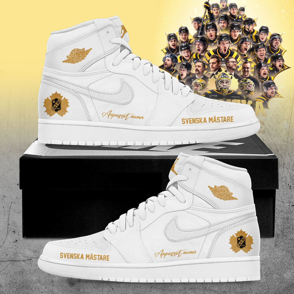 Skellefteå AIK Hockey VI ÄR SVENSKA MÄSTARE 2026 Custom Name Shoes White