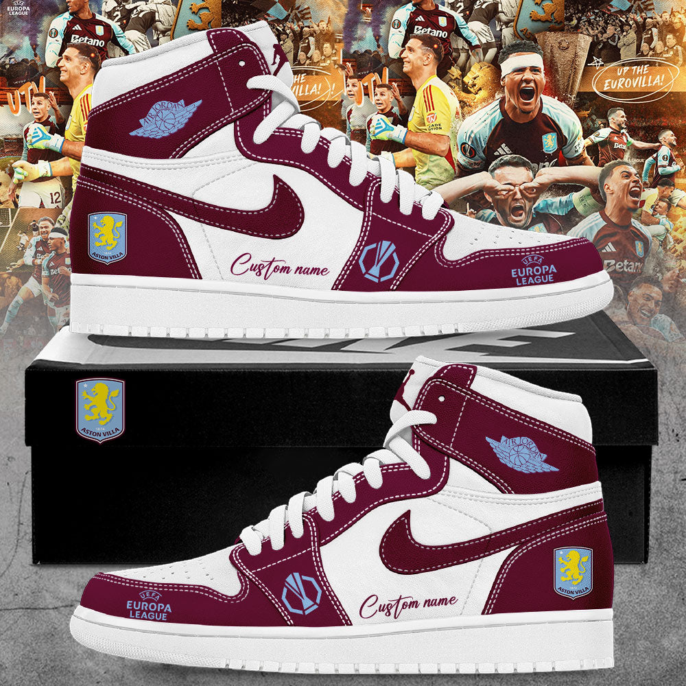 Aston Villa x UEFA Europa League 2026 Custom Name Shoes V3