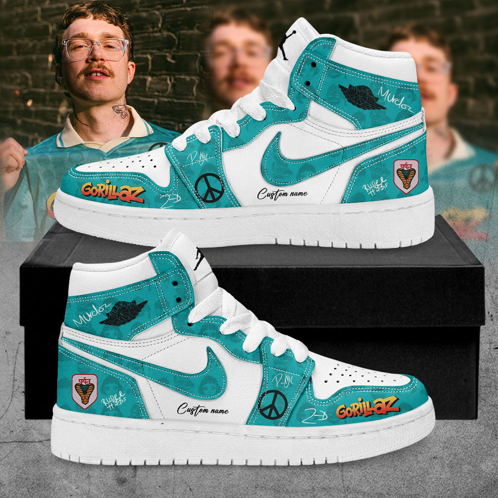 Gorillaz The Mountain Tour (2026–2027) Blue Signature Custom Name Shoes