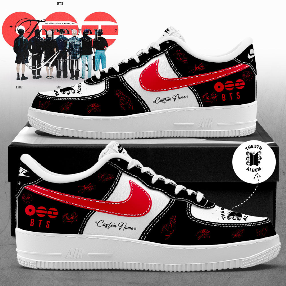 BTS The 5th Album World Tour 2026 Signature White Custom Name Shoes AF