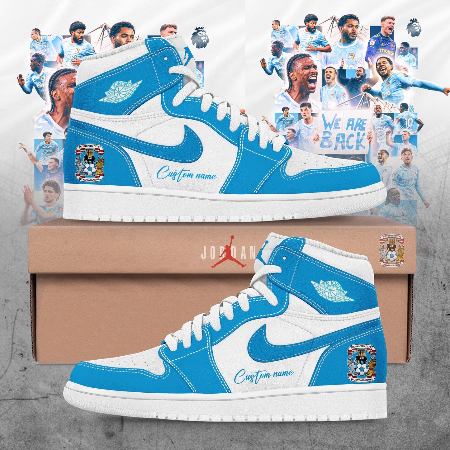 Coventry City WE ARE PREMIER LEAGUE Limited Edition Custom Name Shoes Blue