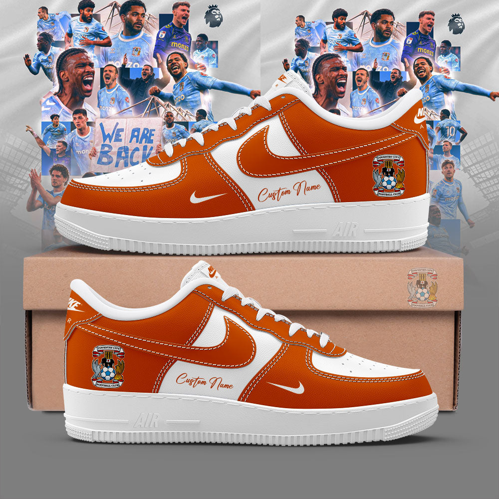 Coventry City WE ARE PREMIER LEAGUE Limited Edition Custom Name Shoes Orange