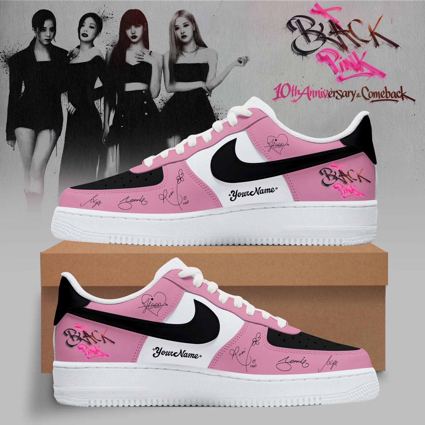 🖤 BLACKPINK “ 10th Anniversary & Comeback 🩷- Exclusive Nike Air Force 1