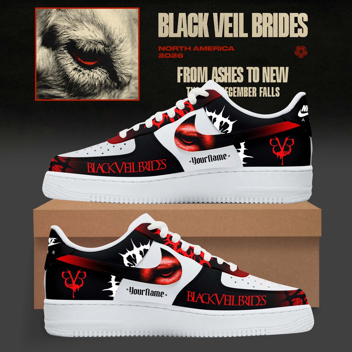 Nike Air Force 1 : From Ashes To New “ Black Veil Brides