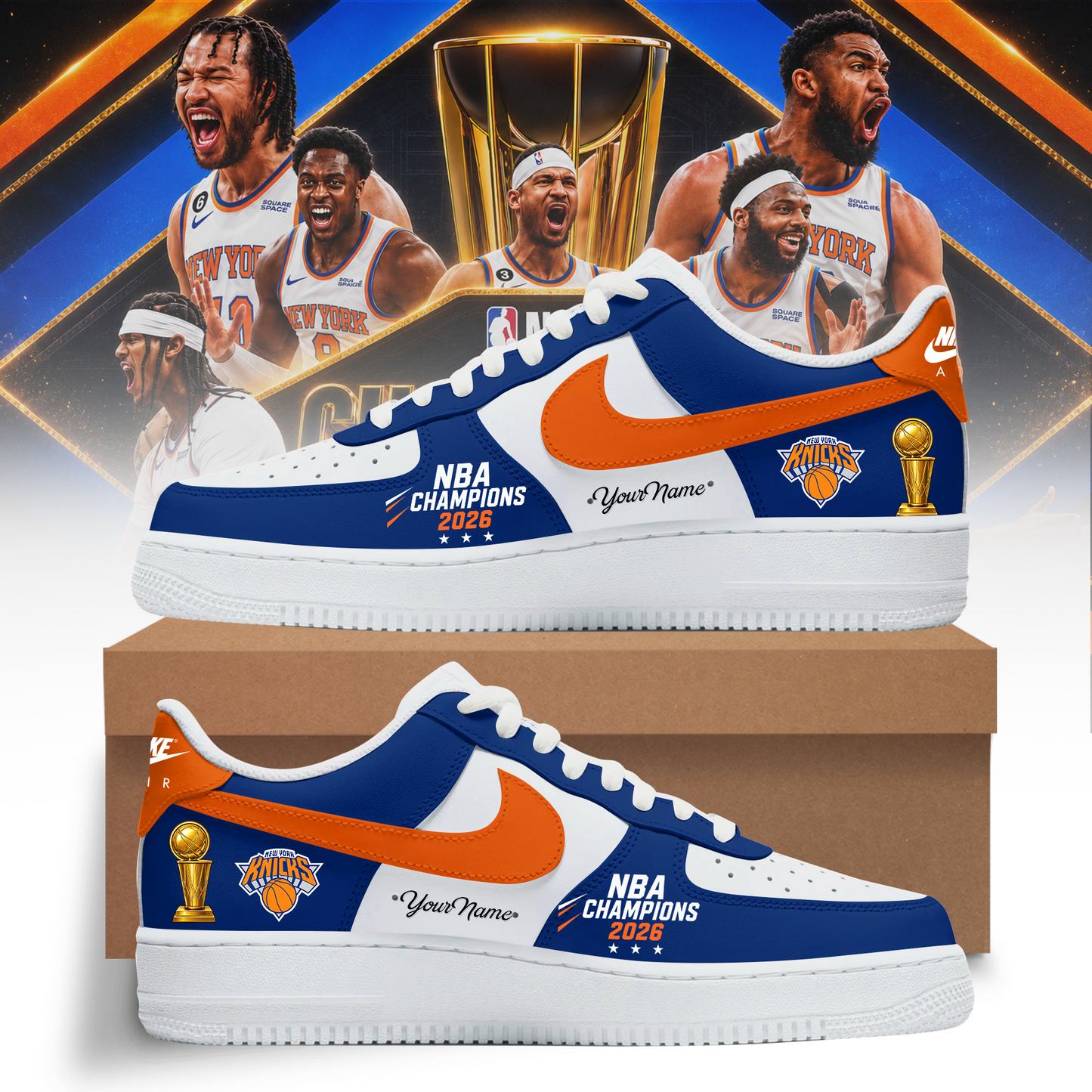 Custom NY Knicks Champions NBA Sneaker