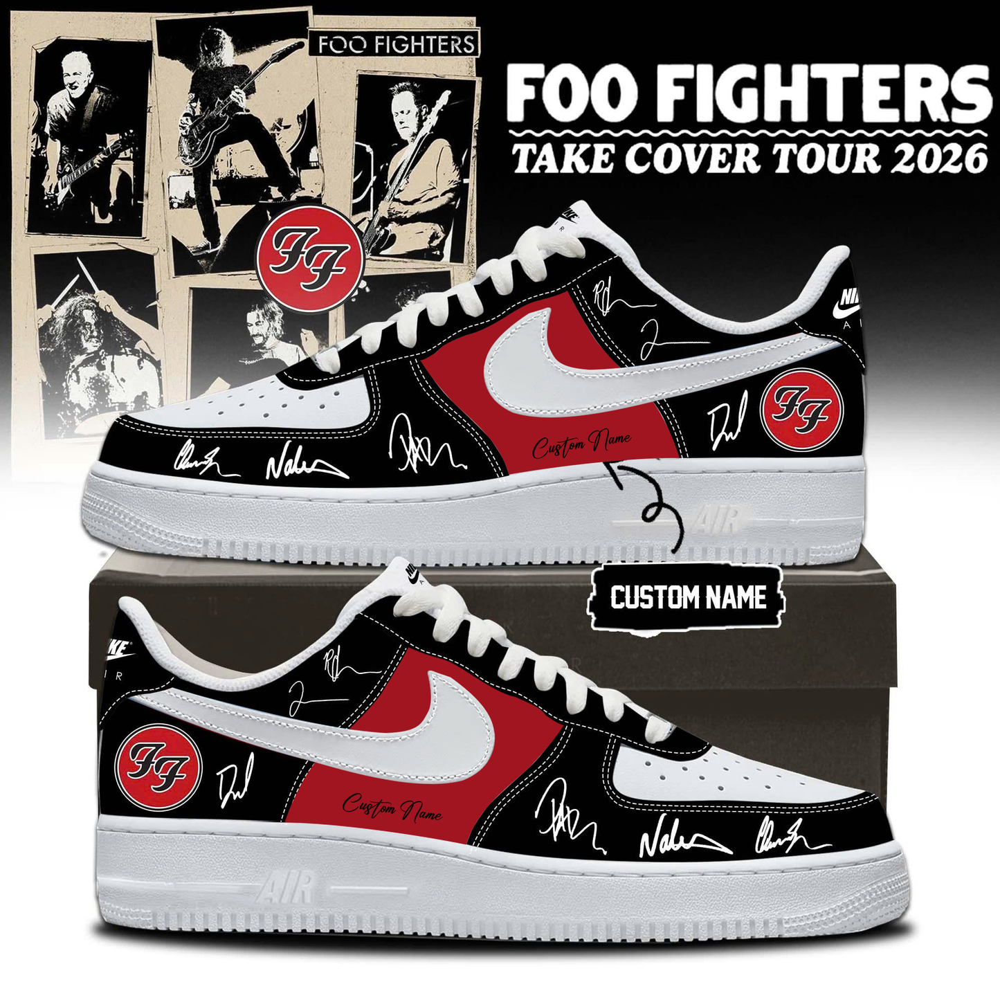Foo Fighters ”Take Cover Tour 2026” Limited Edition Signature – AF1 Shoes