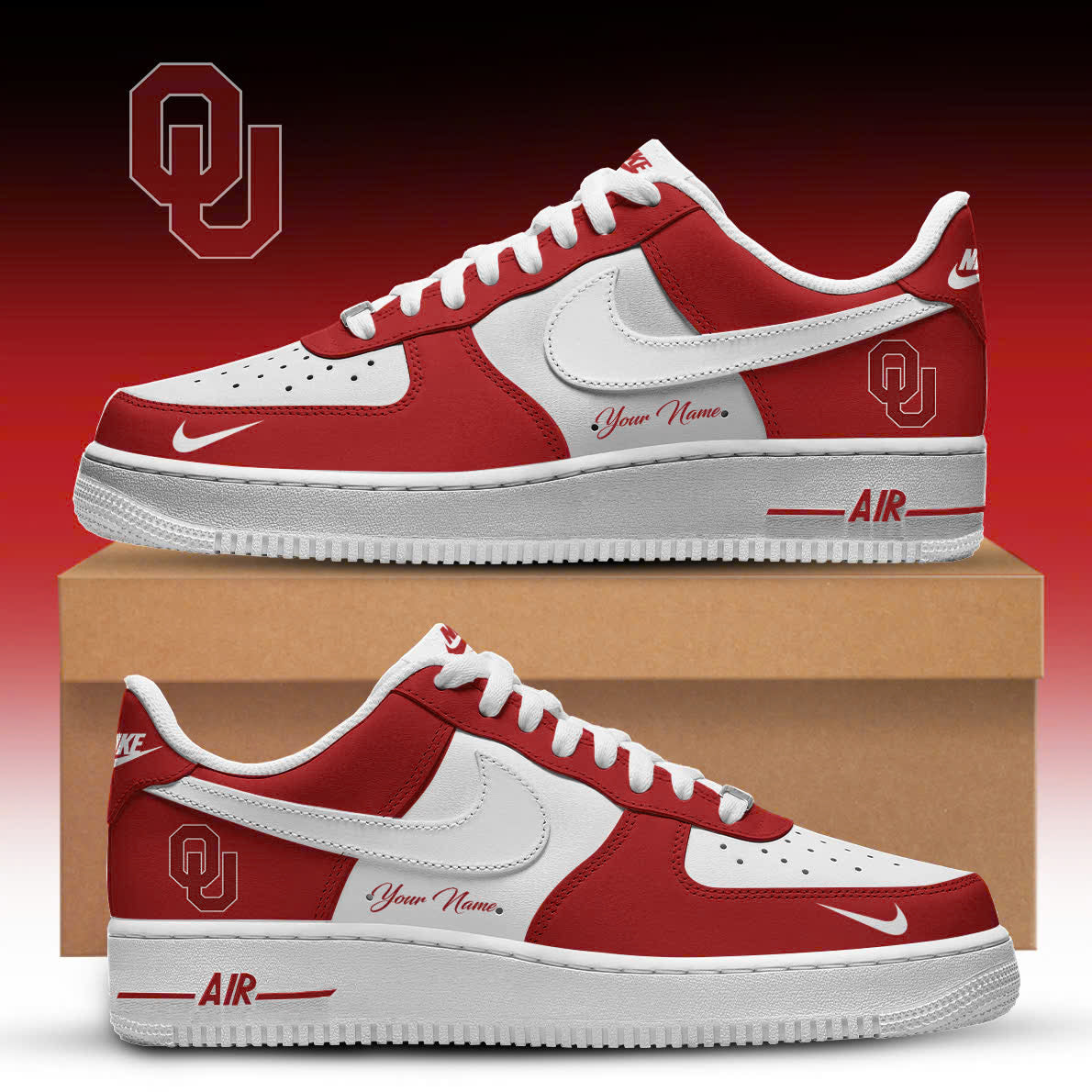 Oklahoma Baseball Edition Nike Air Force 1 Low Custom For Fans