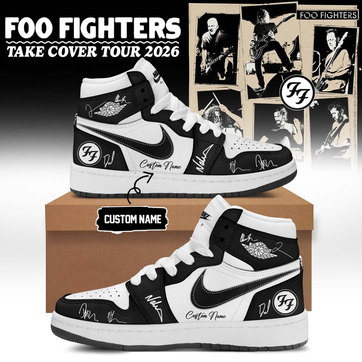 Foo Fighters ”Take Cover Tour 2026” Limited Edition Signature JD Shoes