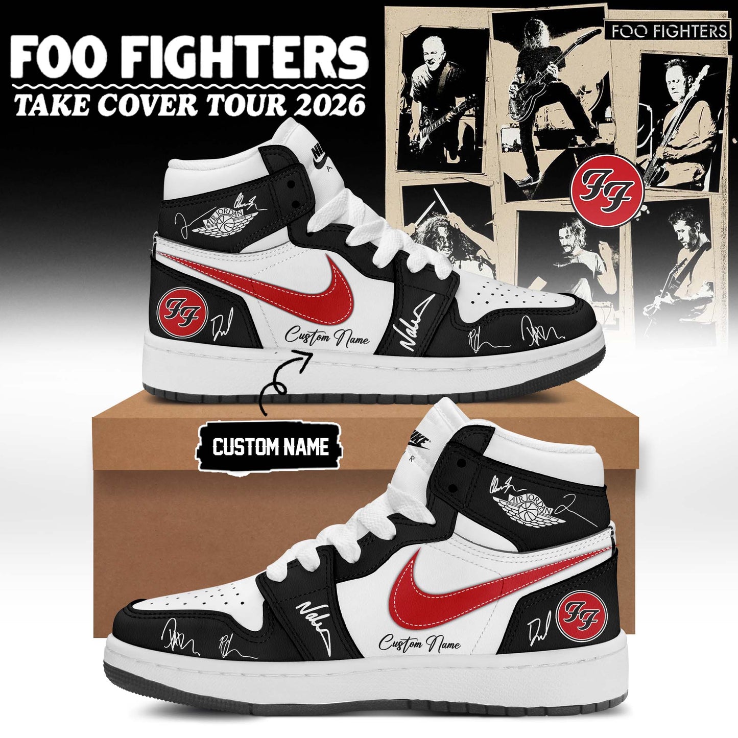 Foo Fighters ”Take Cover Tour 2026” Limited Edition Signature JD Shoes