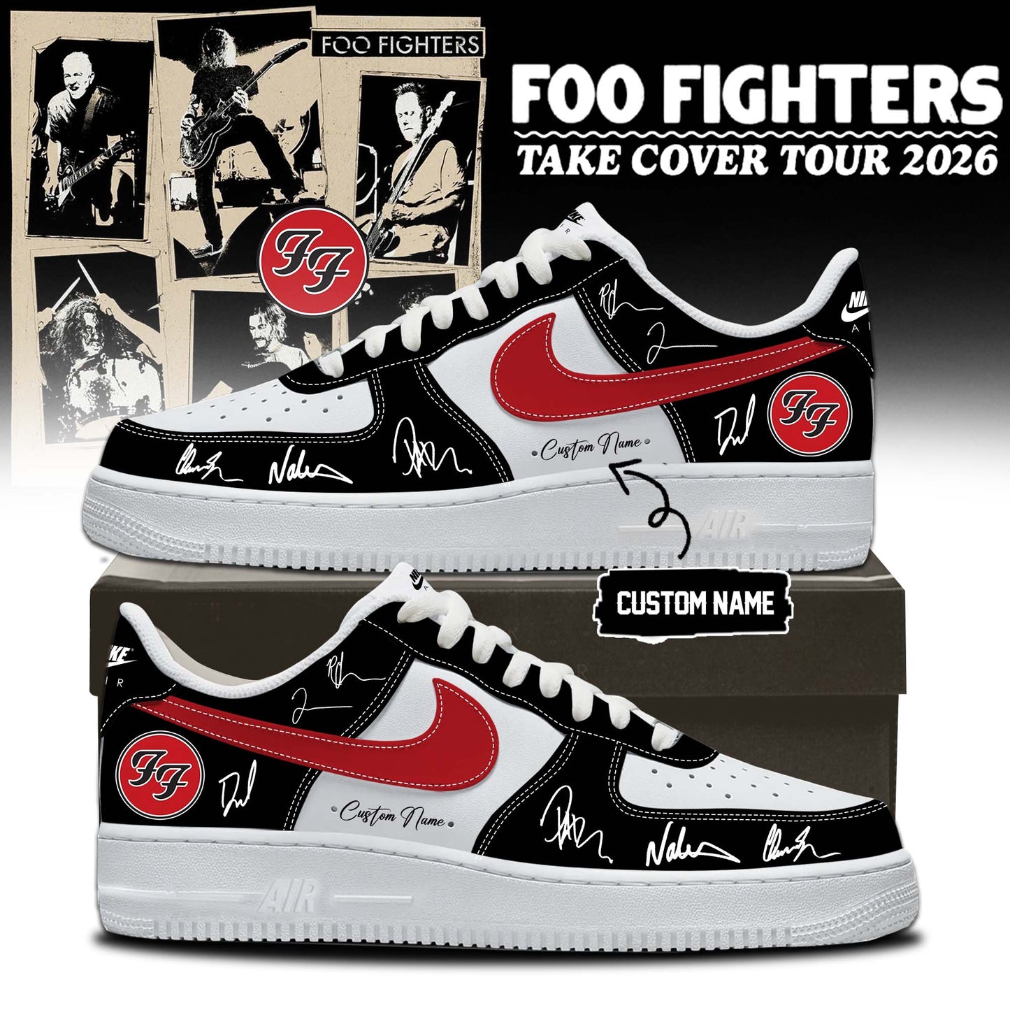 Foo Fighters ”Take Cover Tour 2026” Limited Edition Signature – AF1 Shoes