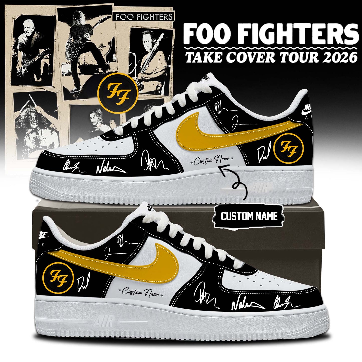 Foo Fighters ”Take Cover Tour 2026” Limited Edition Signature – AF1 Shoes