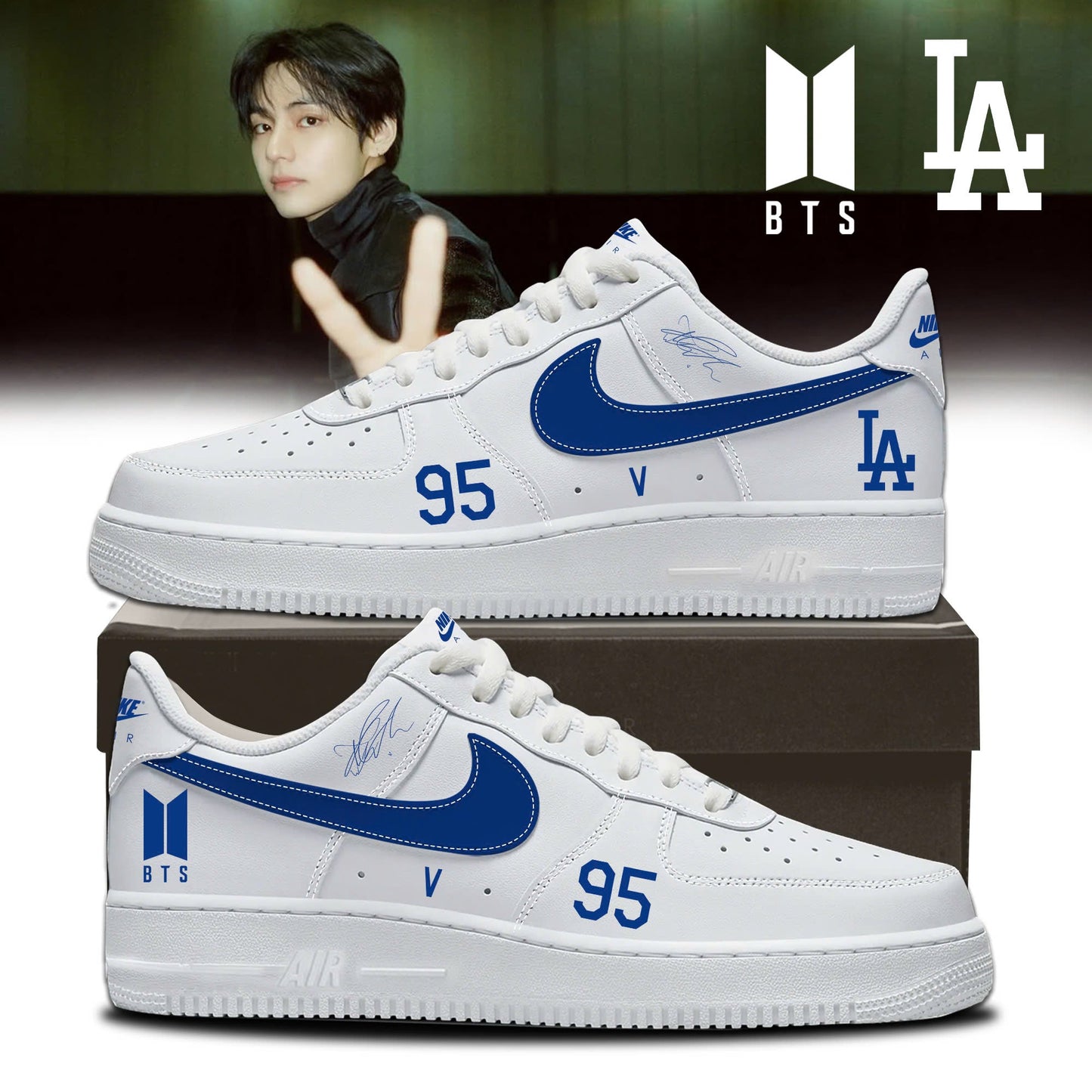 Los Angeles Dodgers x BTS 95 V World Tour 2026 Limited Edition AF1 Sneakers
