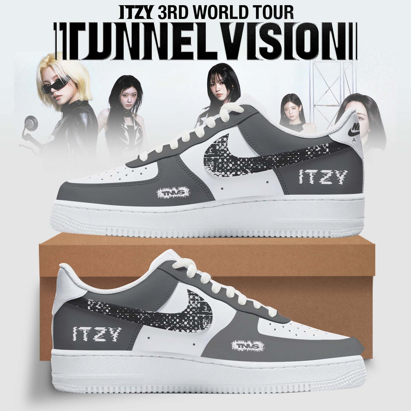 Nike Air Force 1 Grey Tunnel “ ITZY Customize Edition