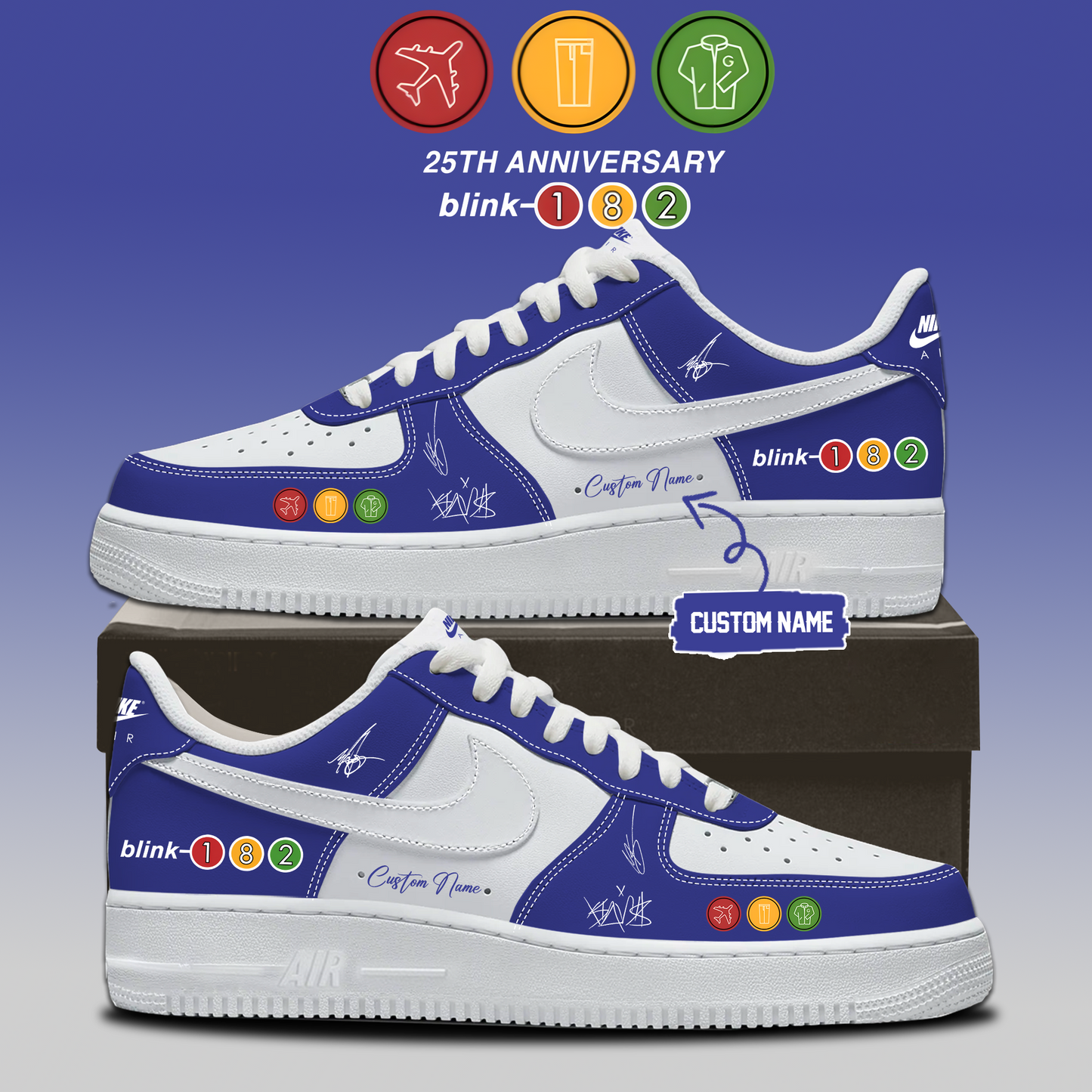 Blink-182 25th Anniversary Signature Collection – Limited Edition AF1 Shoes