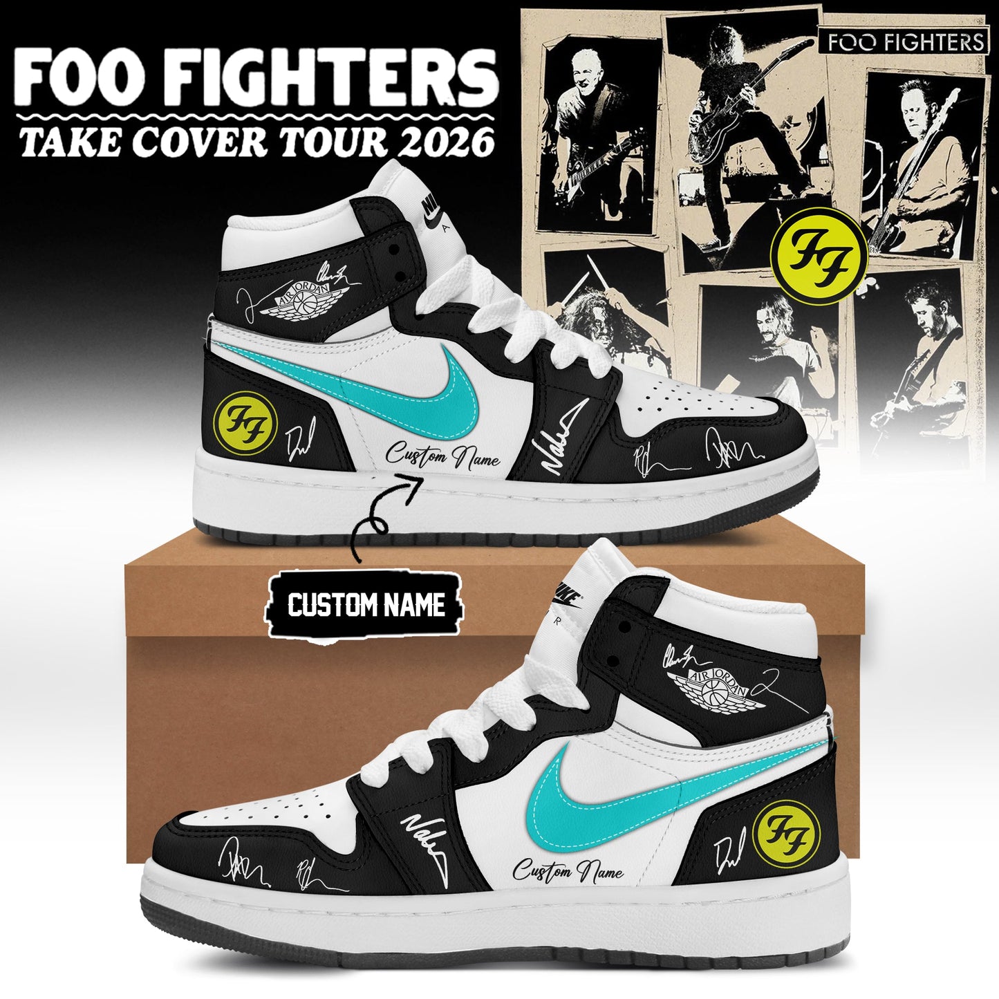 Foo Fighters ”Take Cover Tour 2026” Limited Edition Signature JD Shoes