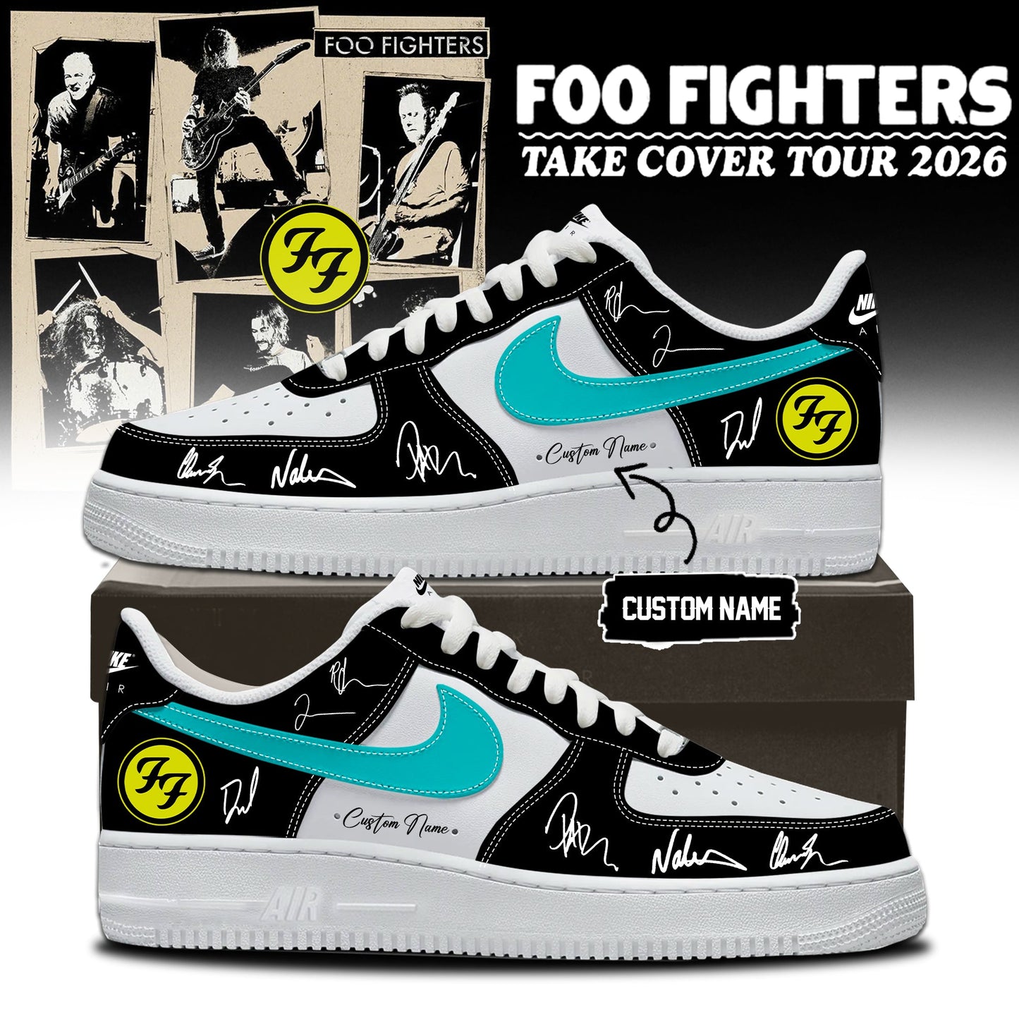 Foo Fighters ”Take Cover Tour 2026” Limited Edition Signature – AF1 Shoes