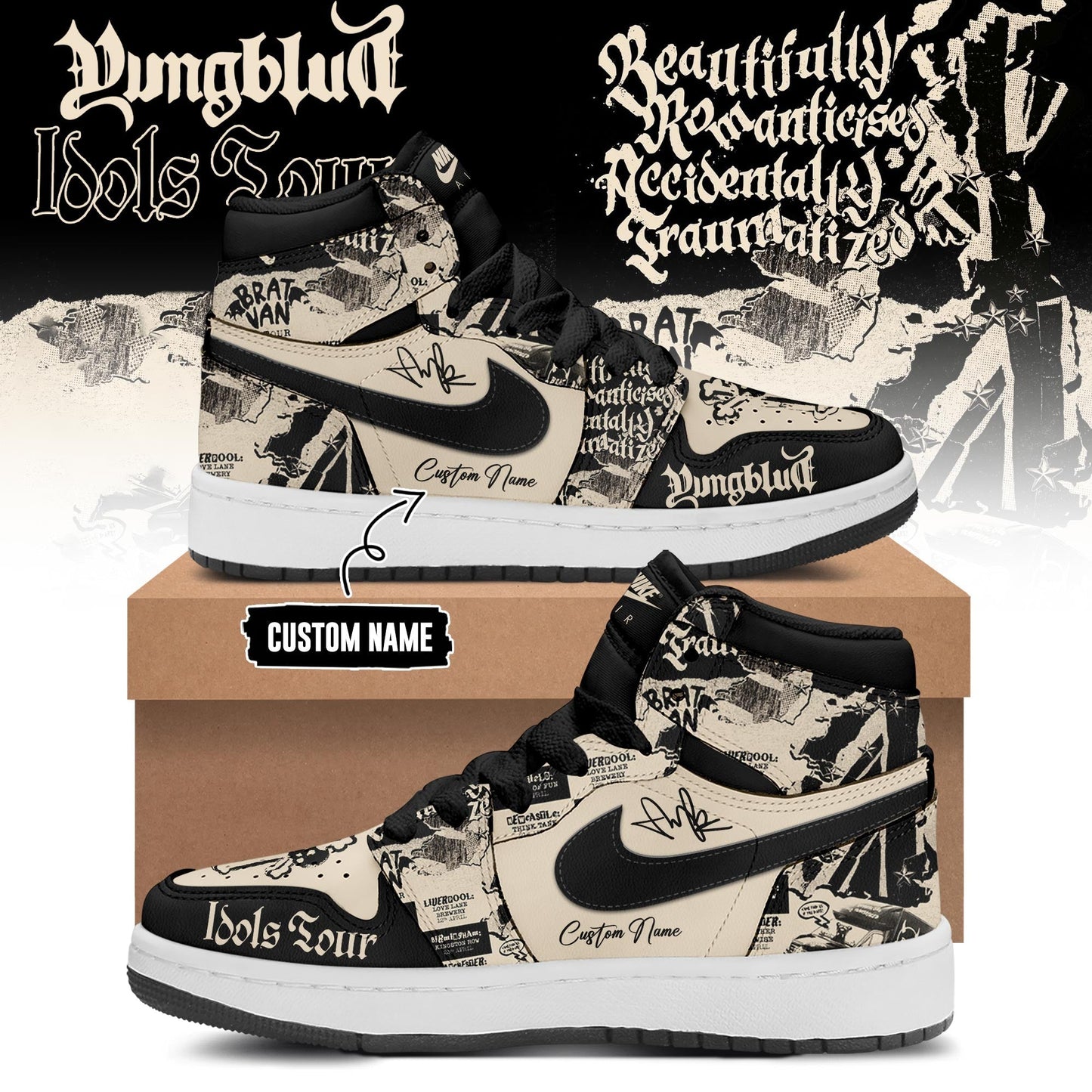 YBD Idols The World Tour 2026 Limited Edition AJ1 Sneakers