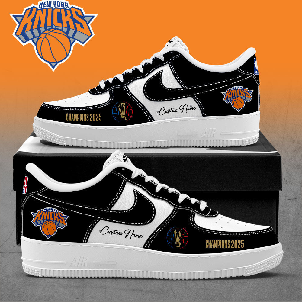New York Knicks Emirates NBA Cup 2025 Champions Blue Custom Name Shoes AF