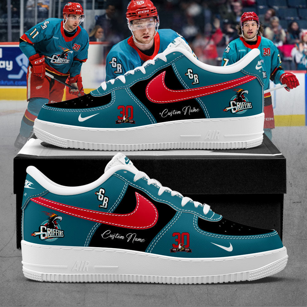 Grand Rapids Griffins Hat tricks and Hoops Night Custom Name Shoes AF