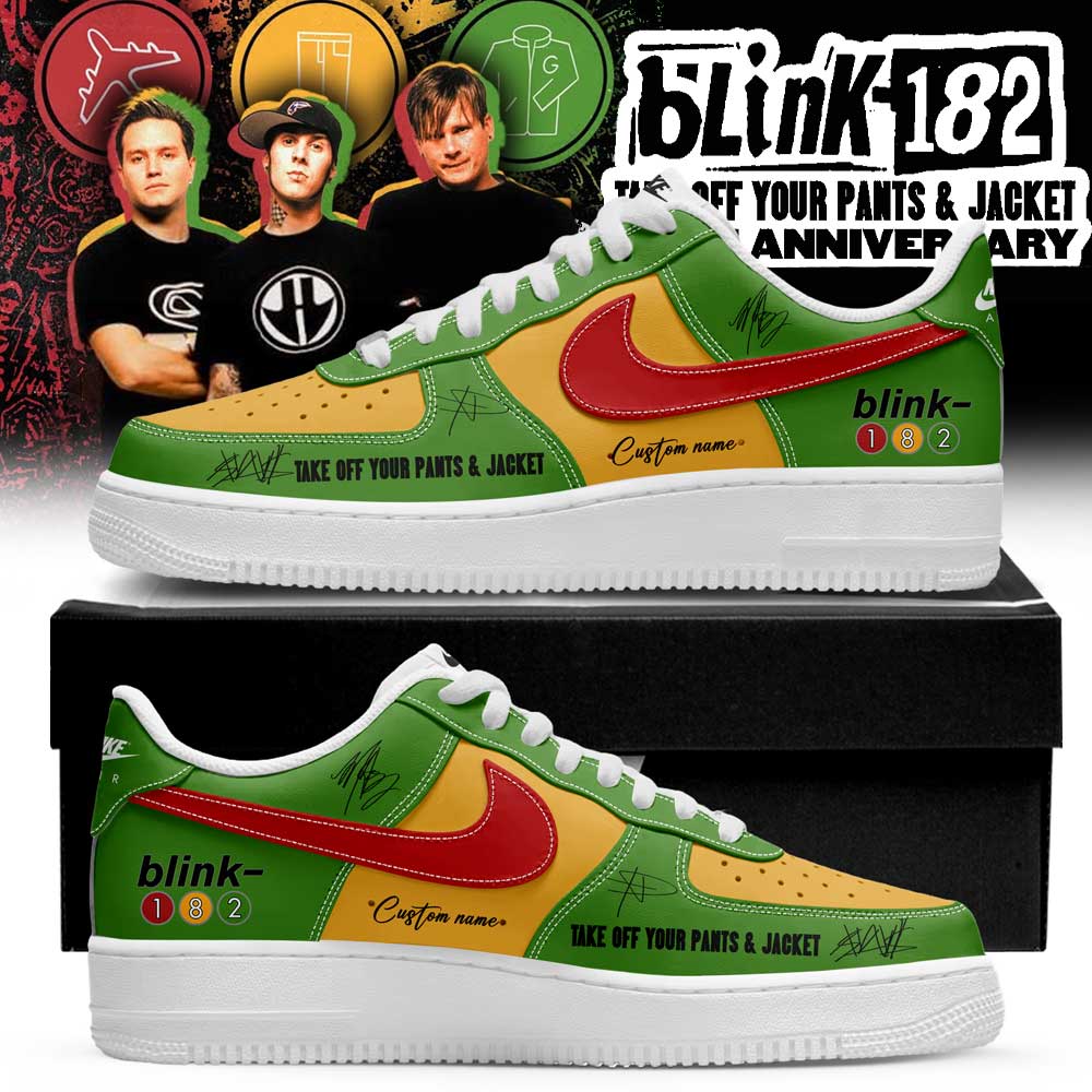 Blink-182 Day Pop-Up 25th album Take Off Your Pants and Jacket Limited Signature Custom Name AF1 Shoes
