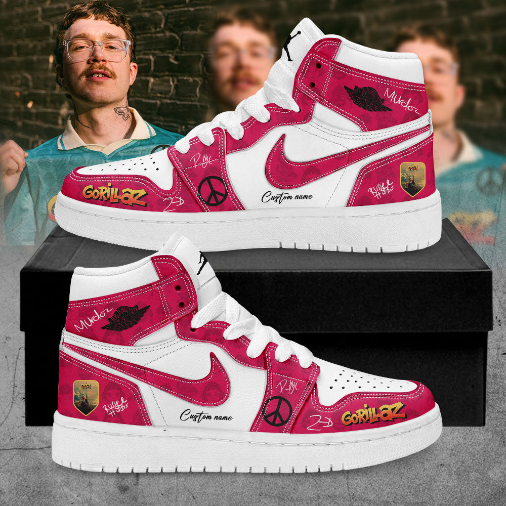 Gorillaz The Mountain Tour (2026–2027) Pink Signature Custom Name Shoes