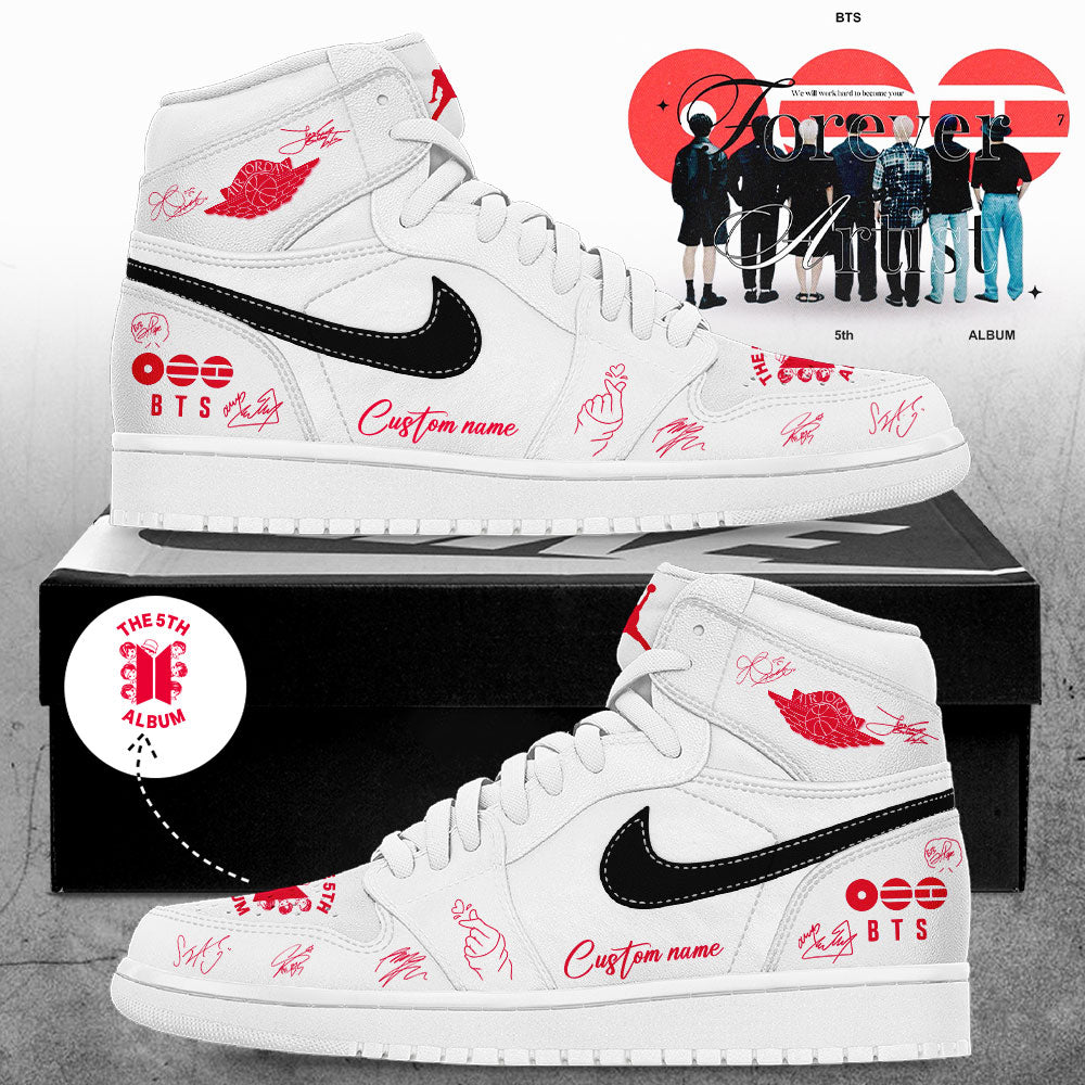 BTS The 5th Album World Tour 2026 Signature White V3 Custom Name Shoes JD