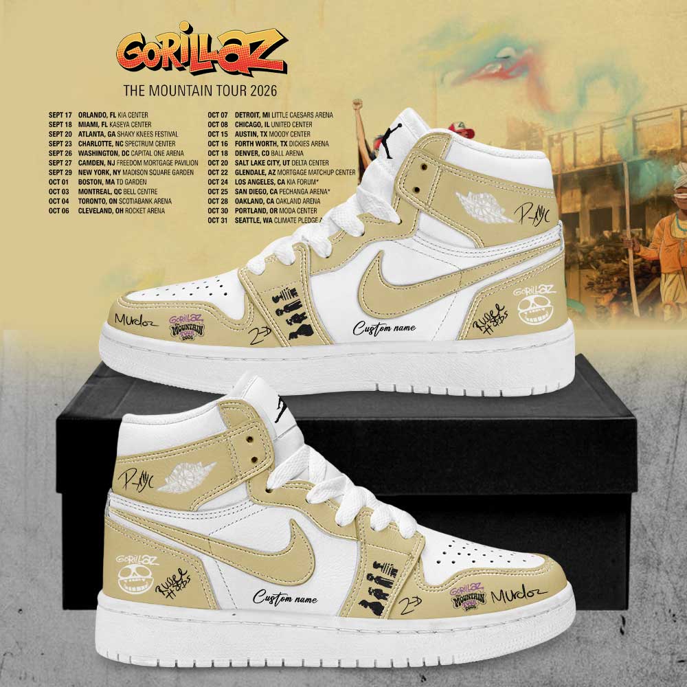 Gorillaz The Mountain Tour (2026–2027) Signature Custom Name JD Shoes (Copy)