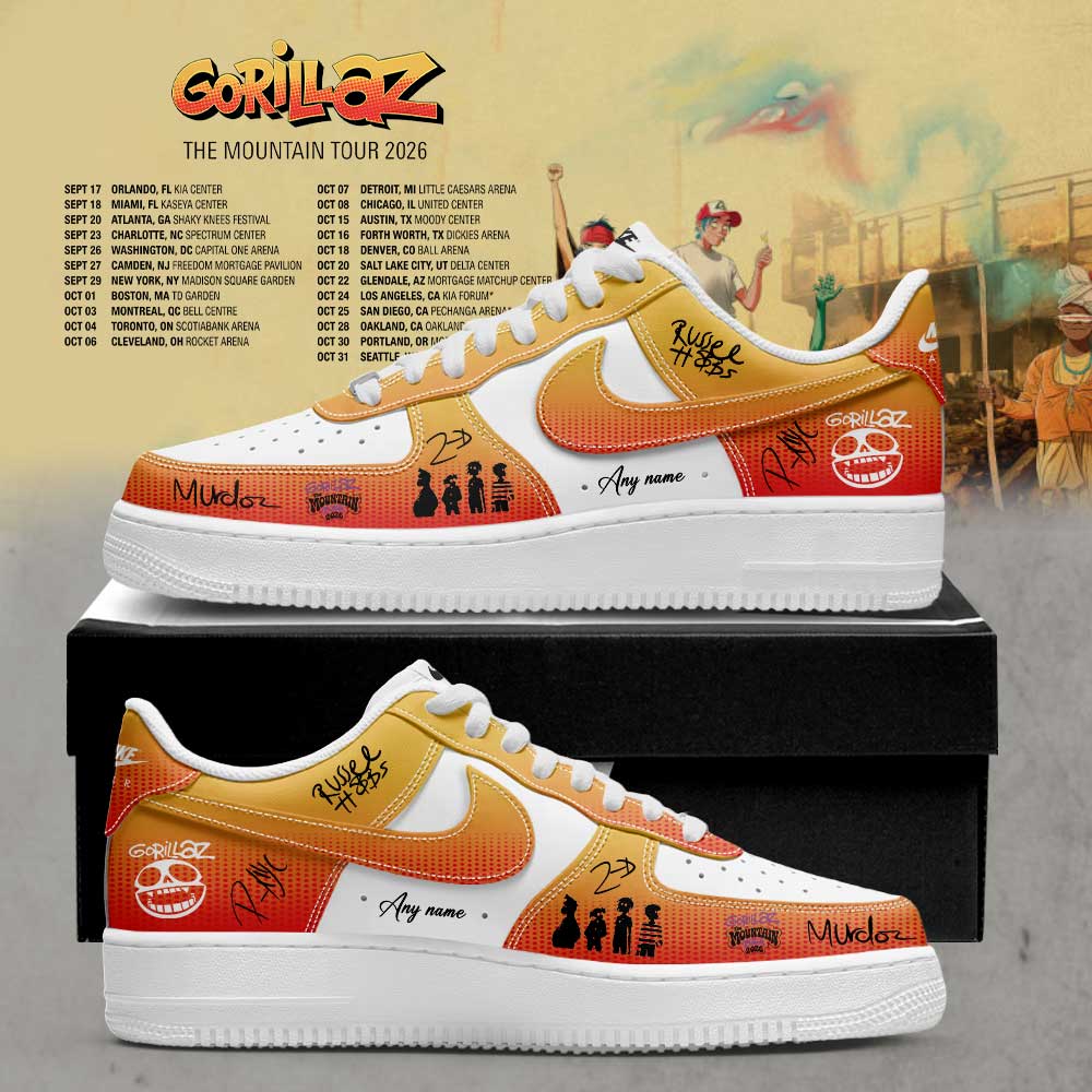 Gorillaz The Mountain Tour (2026–2027) Signature Custom Name JD Shoes