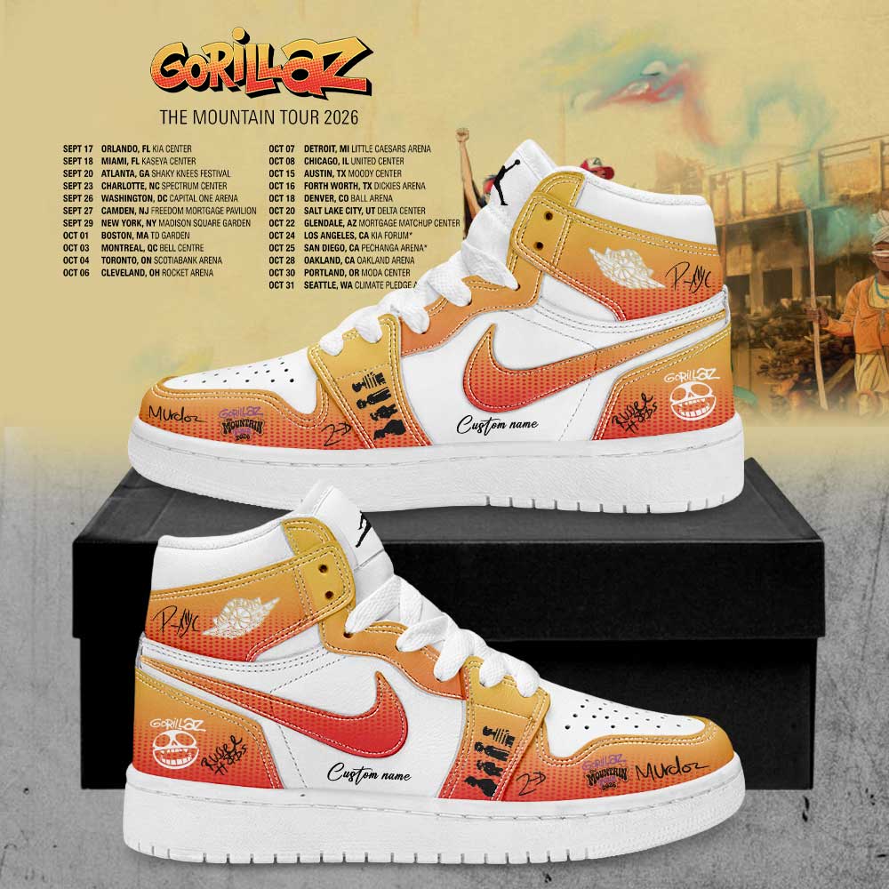 Gorillaz The Mountain Tour (2026–2027) Signature Custom Name JD Shoes