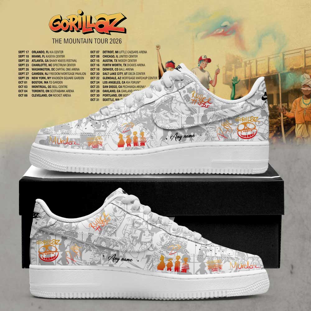 Gorillaz The Mountain Tour (2026–2027) Signature Custom Name JD Shoes