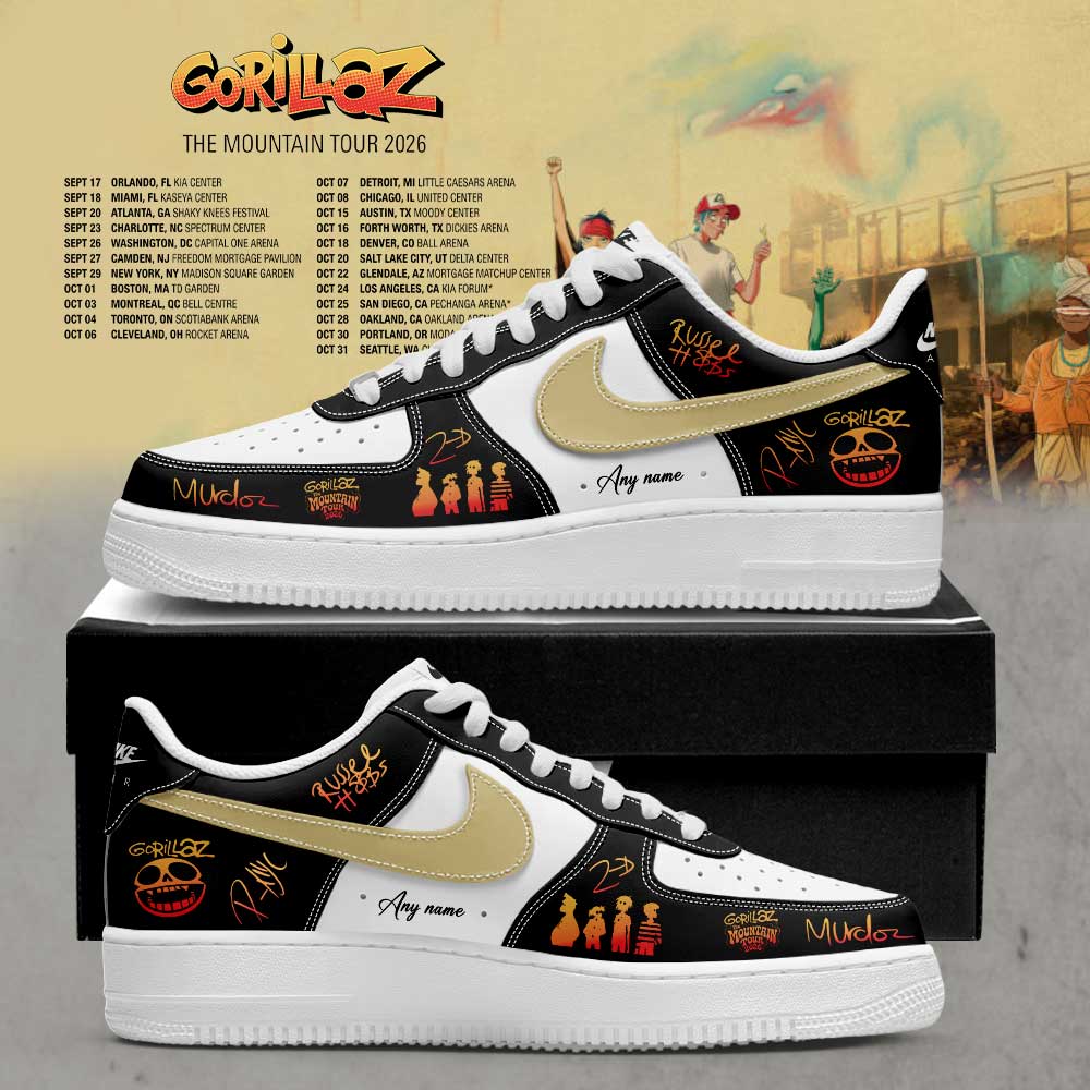 Gorillaz The Mountain Tour (2026–2027) Signature Custom Name AF1 Shoes