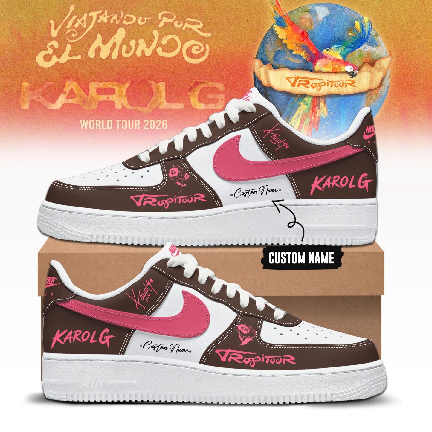 Viajando Por El Mundo Tropitour 2026 Limited Edition AF1 Sneakers