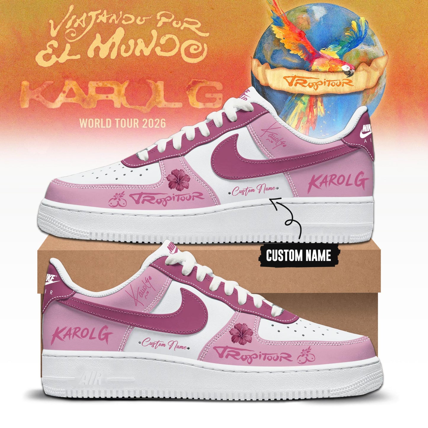 Viajando Por El Mundo Tropitour 2026 Limited Edition AF1 Sneakers