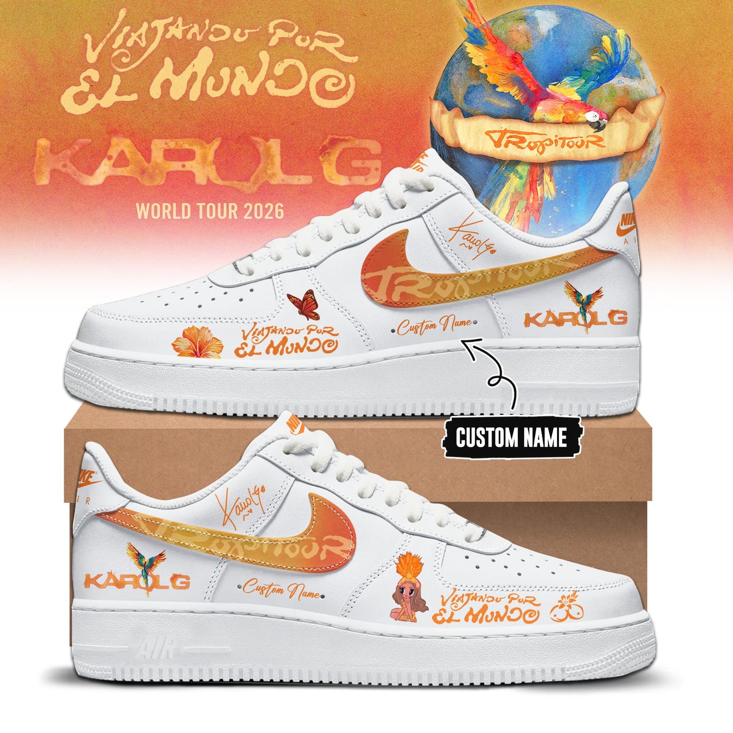 Viajando Por El Mundo Tropitour 2026 Limited Edition AF1 Sneakers