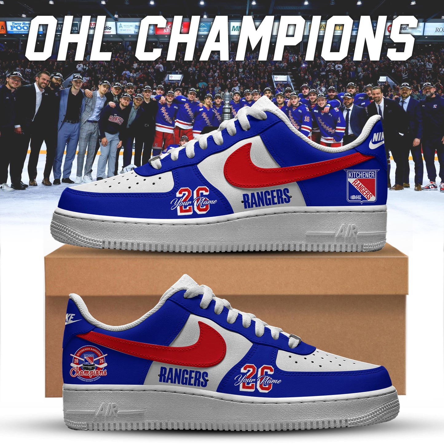 Kitchener Rangers Special OHL Champions 26 Limited Edition Shoes