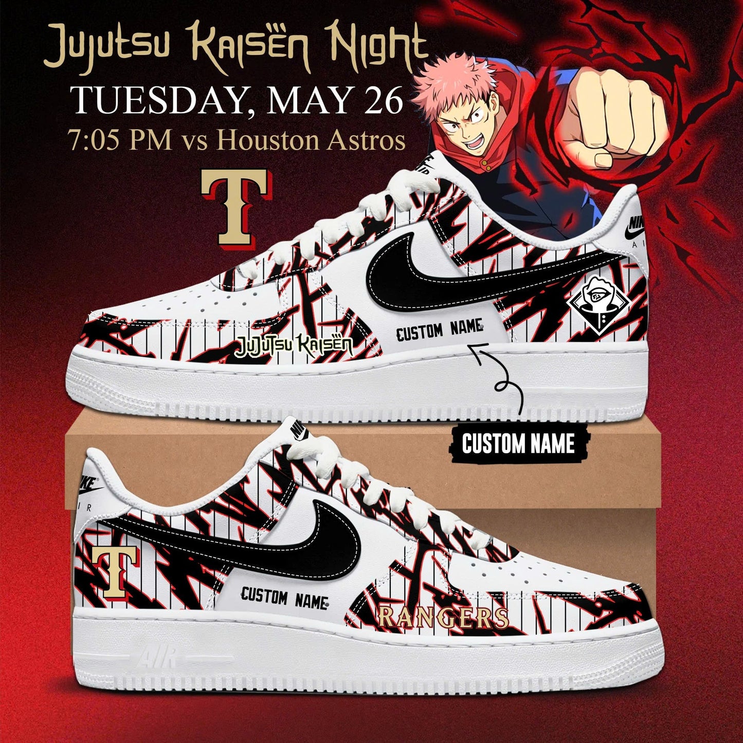 TR x Jujutsu Kaisen Night 2026 AF1 Sneakers